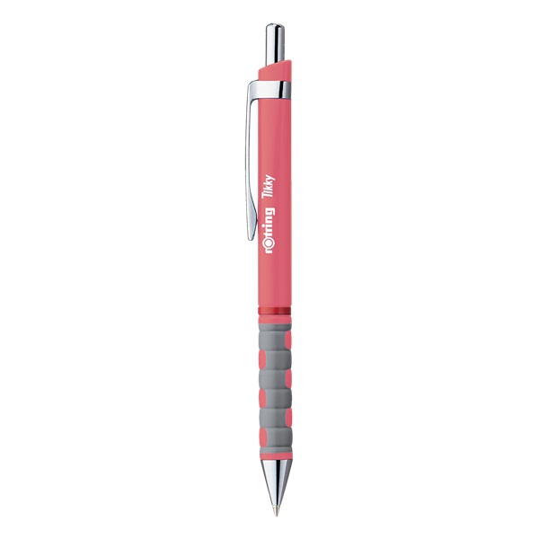 Golyóstoll, 1 mm, nyomógombos, tearózsa tolltest, ROTRING "Tikky", kék Golyóstoll, 1 mm, nyomógombos, tearózsa tolltest, ROTRING "Tikky", kék