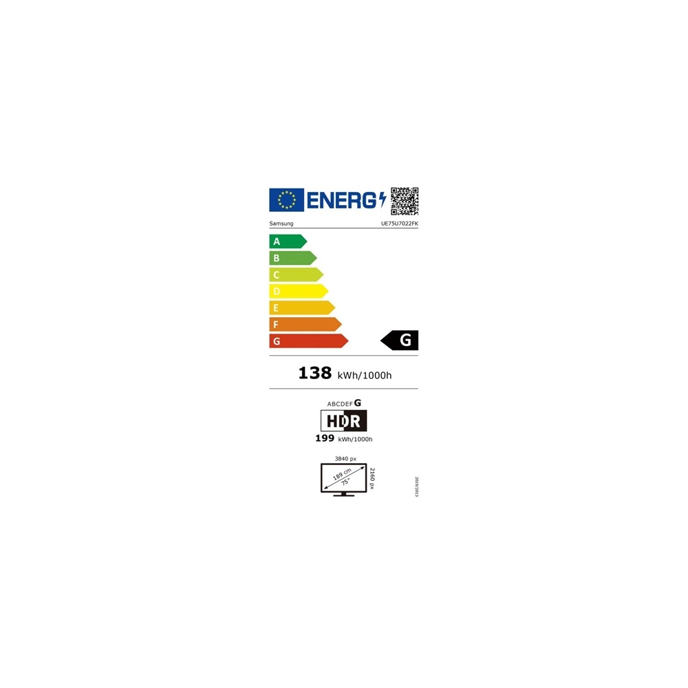 Samsung 75" UE75U7022FKXXH 4K UHD Smart LED TV
