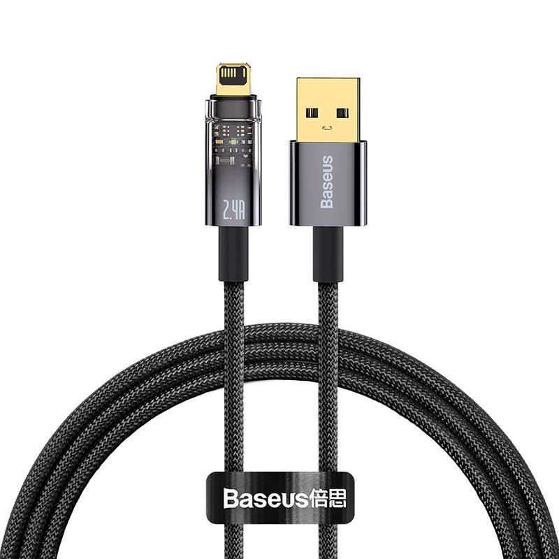Baseus Explorer USB-Lightning kábel 2,4A 1m (fekete (CATS000401)