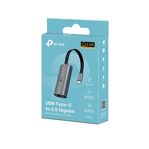 TP-LINK UE310C Átalakító USB Type-C to Ethernet Adapter 2500Mbps