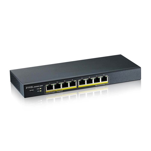 ZyXEL GS1900-8HP v3 8port GbE LAN PoE (70W) smart menedzselhető switch (GS1900-8HP-EU0103F)
