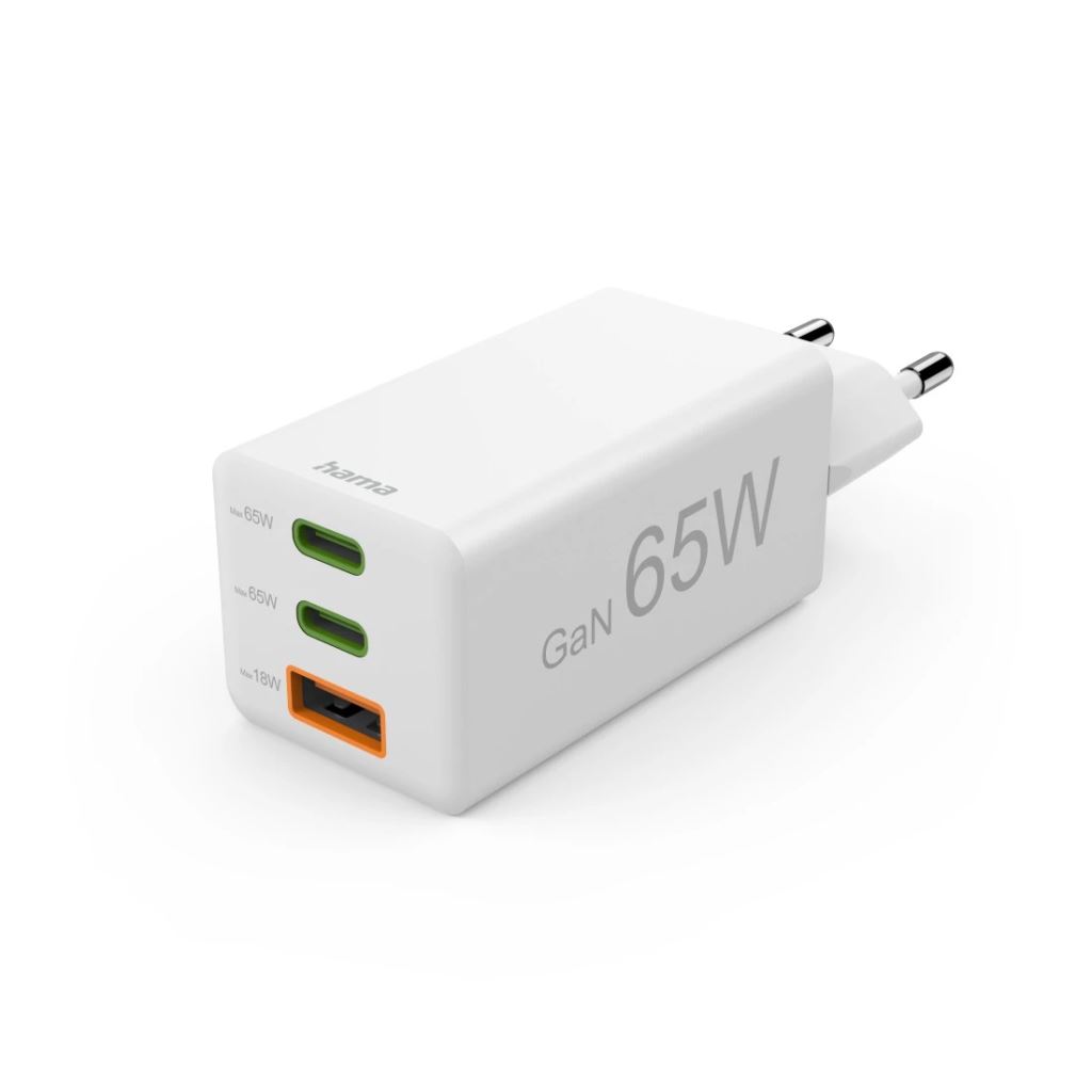 Hama Fast Charger GaN Mini Charger PD 65W Fehér