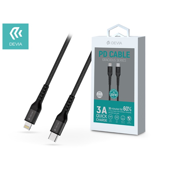 Devia ST350085 Type-C-Lightning 1,5 méter - Devia Gracious Series PD Cable 20W adat- és töltőkábel Devia ST350085 Type-C-Lightning 1,5 méter - Devia Gracious Series PD Cable 20W adat- és töltőkábel