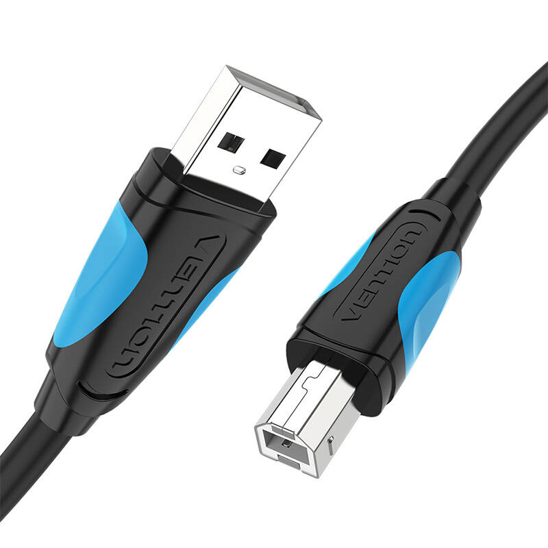 USB 2.0 A male to USB-B male printer cable Vention VAS-A16-B500 5m Black PVC USB 2.0 A male to USB-B male printer cable Vention VAS-A16-B500 5m Black PVC