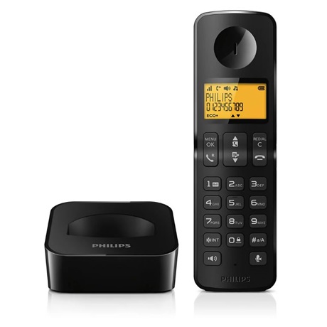 Philips D2601B/53 DECT TELEFON fekete 550mAh