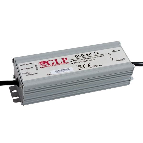 GLP GLG-60-12 12V/5A 60W IP67 PFC szűrős LED tápegység GLP GLG-60-12 12V/5A 60W IP67 PFC szűrős LED tápegység