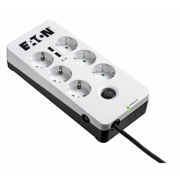Eaton PB6UD ProtectionBox 6, 6×DIN túlfesz-védő aljzat + 2xUSB