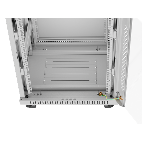 Lanberg 19" szabadon álló rack szekrény 15U/600X600 üvegajtó, lapraszerelt, LCD kijelző, szürke V2