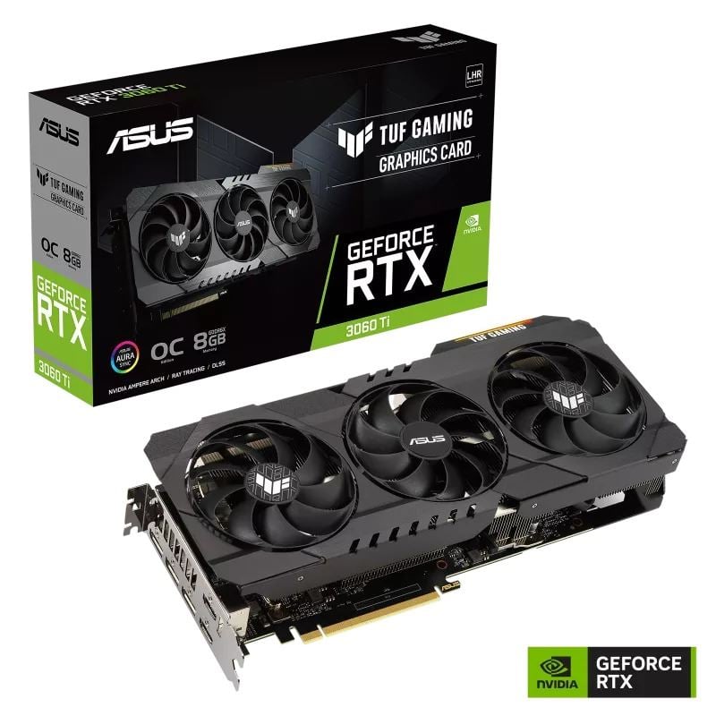 ASUS GeForce RTX 3060 Ti 8GB TUF Gaming OC Edition videokártya (TUF-RTX3060TI-O8GD6X-GAMING)