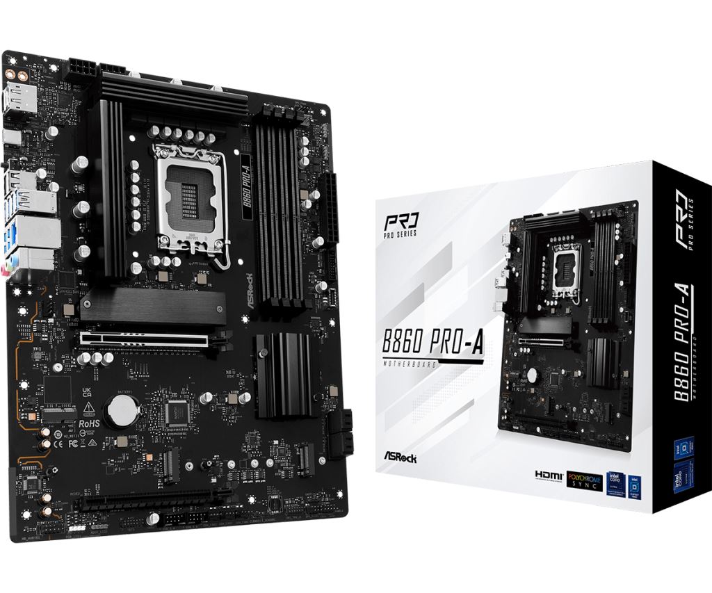 ASRock B860 Pro-A LGA1851 B860 4xDDR5 90-MXBRN0-A0UAYZ Alaplap