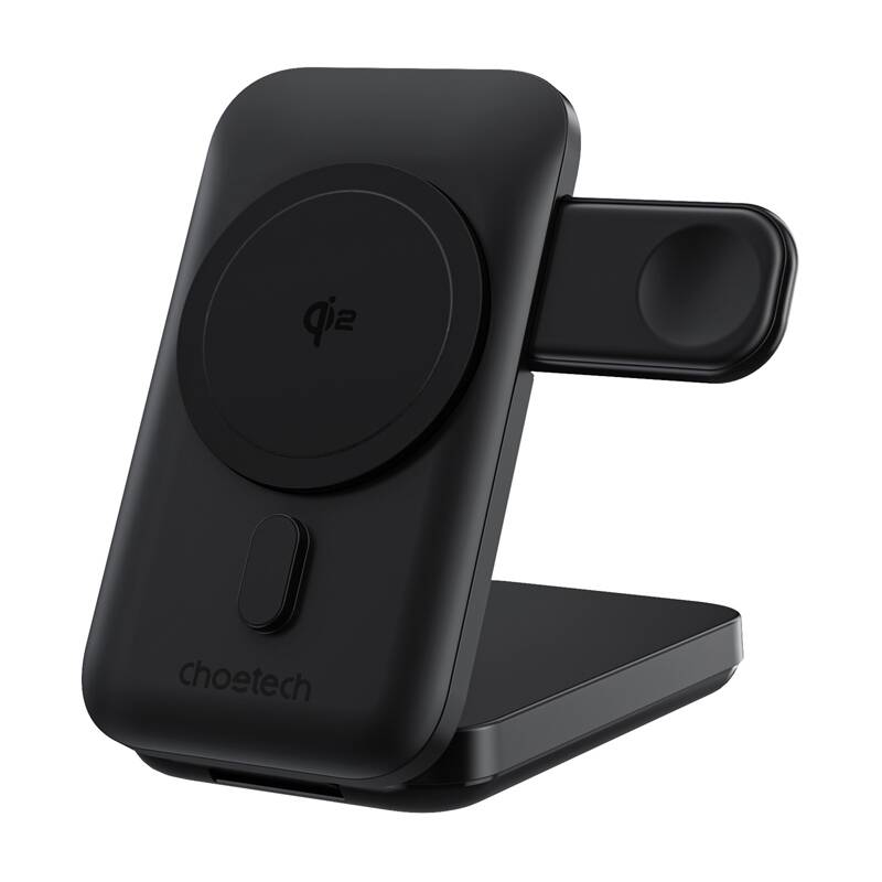 Choetech B750 10000mAh Qi2 3in1 mágnestöltő tartó Fekete 