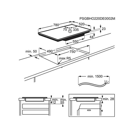 Electrolux EIV84550  Beépíthető indukciós  főzőlap