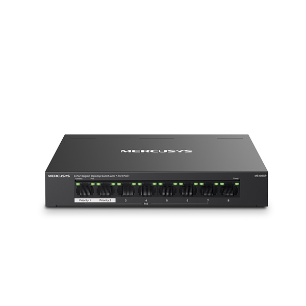 MERCUSYS MS108GP 8x1000Mbps(7xPOE+) Fémházas Asztali Switch MERCUSYS MS108GP 8x1000Mbps(7xPOE+) Fémházas Asztali Switch