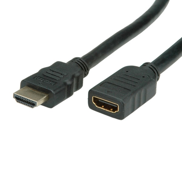 Value Kábel HDMI - HDMI hosszabbító, 4K@30Hz, M/F,  5m, fekete (11.99.5577-5)
