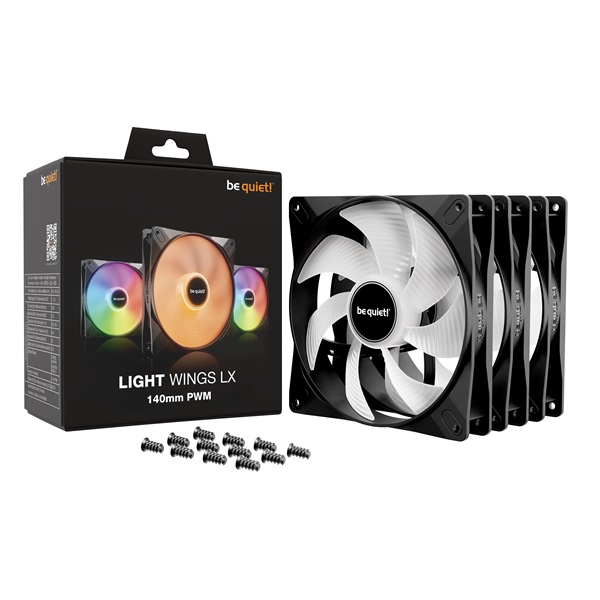 Be Quiet! Cooler 14cm LIGHT WINGS LX 140mm PWM Triple-Pack RGB 1200rpm 22,9dB Fekete Be Quiet! Cooler 14cm LIGHT WINGS LX 140mm PWM Triple-Pack RGB 1200rpm 22,9dB Fekete