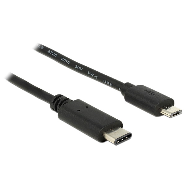 Delock 83602 USB Type-C (USB-C) 2.0 --> USB 2.0 microB 1m kábel Delock 83602 USB Type-C (USB-C) 2.0 --> USB 2.0 microB 1m kábel