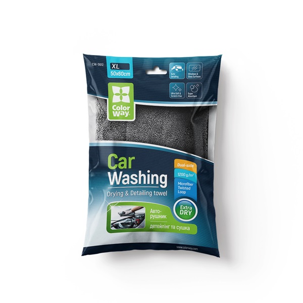 COLORWAY CW-5612 Microfiber car universal Extra Dry 1200gsm Autós törlőkendő Szürke COLORWAY CW-5612 Microfiber car universal Extra Dry 1200gsm Autós törlőkendő Szürke