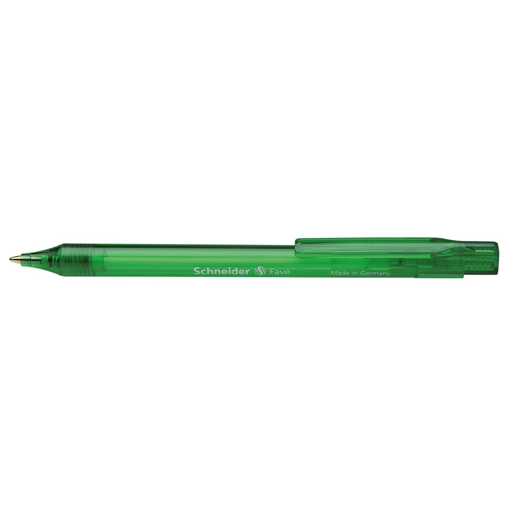 SCHNEIDER Golyóstoll nyomógombos 0,5mm,  Fave, írásszín zöld (E130404)