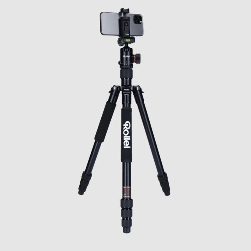 Rollei C5-i állvány + monopod + gömbfej + telefontartó adapter + táska, fekete