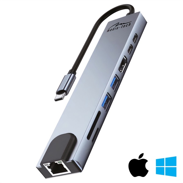MEDIA-TECH 8in1 GIGA LAN HUB Docking Station MEDIA-TECH 8in1 GIGA LAN HUB Docking Station