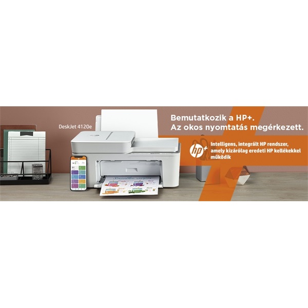 HP DeskJet Plus 4120E tintasugaras multifunkciós Instant Ink ready nyomtató (26Q90B)