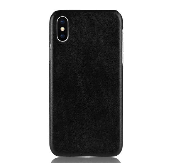 Műanyag telefonvédő (bőr hatású) FEKETE [Apple iPhone XR 6.1]