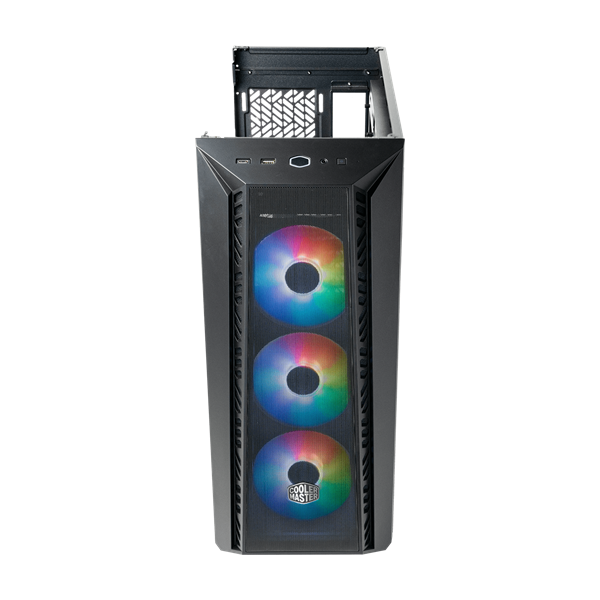 COOLER MASTER Midi ATX MASTERBOX 520 MESH + 3xARGB Ventilátor + ARGB Fan HUB Tápegység nélkül Ház fekete