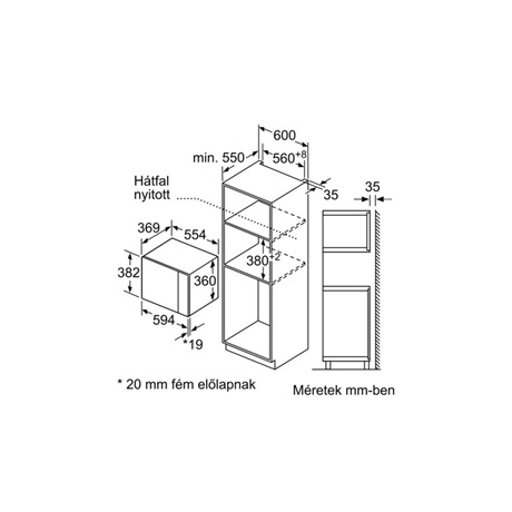 Bosch BEL554MS0 MIKROHULLÁMÚ SÜTŐ BEÉPÍTHETŐ