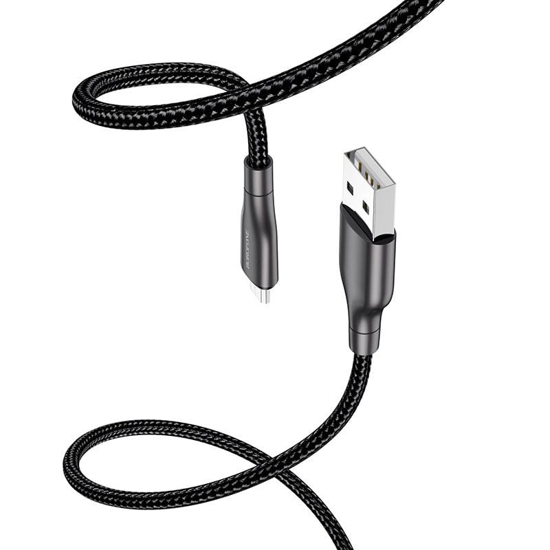 Borofone BX54 Type-C - USB-A textil bevonatú kábel 1m fekete (1380766) Borofone BX54 Type-C - USB-A textil bevonatú kábel 1m fekete (1380766)