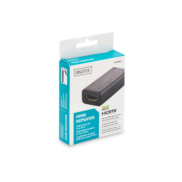 Digitus HDMI jelismétlő -> 30m, 4096x2160p 4K UHD 3D, HDCP (DS-55900-1)
