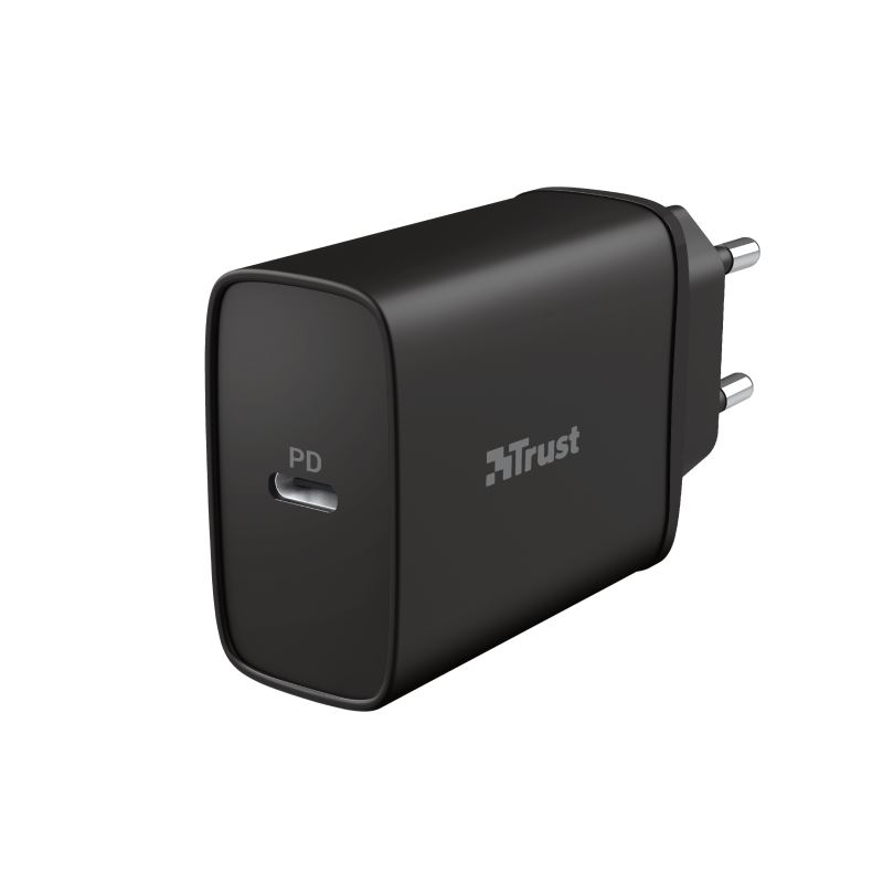Trust Qmax 18W USB-C ultragyors fali töltő fekete (23556) Trust Qmax 18W USB-C ultragyors fali töltő fekete (23556)