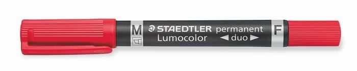 STAEDTLER "Lumocolor duo 348" alkoholos marker 0,6/1,5 mm kúpos, kétvégű piros (348-2) STAEDTLER "Lumocolor duo 348" alkoholos marker 0,6/1,5 mm kúpos, kétvégű piros (348-2)