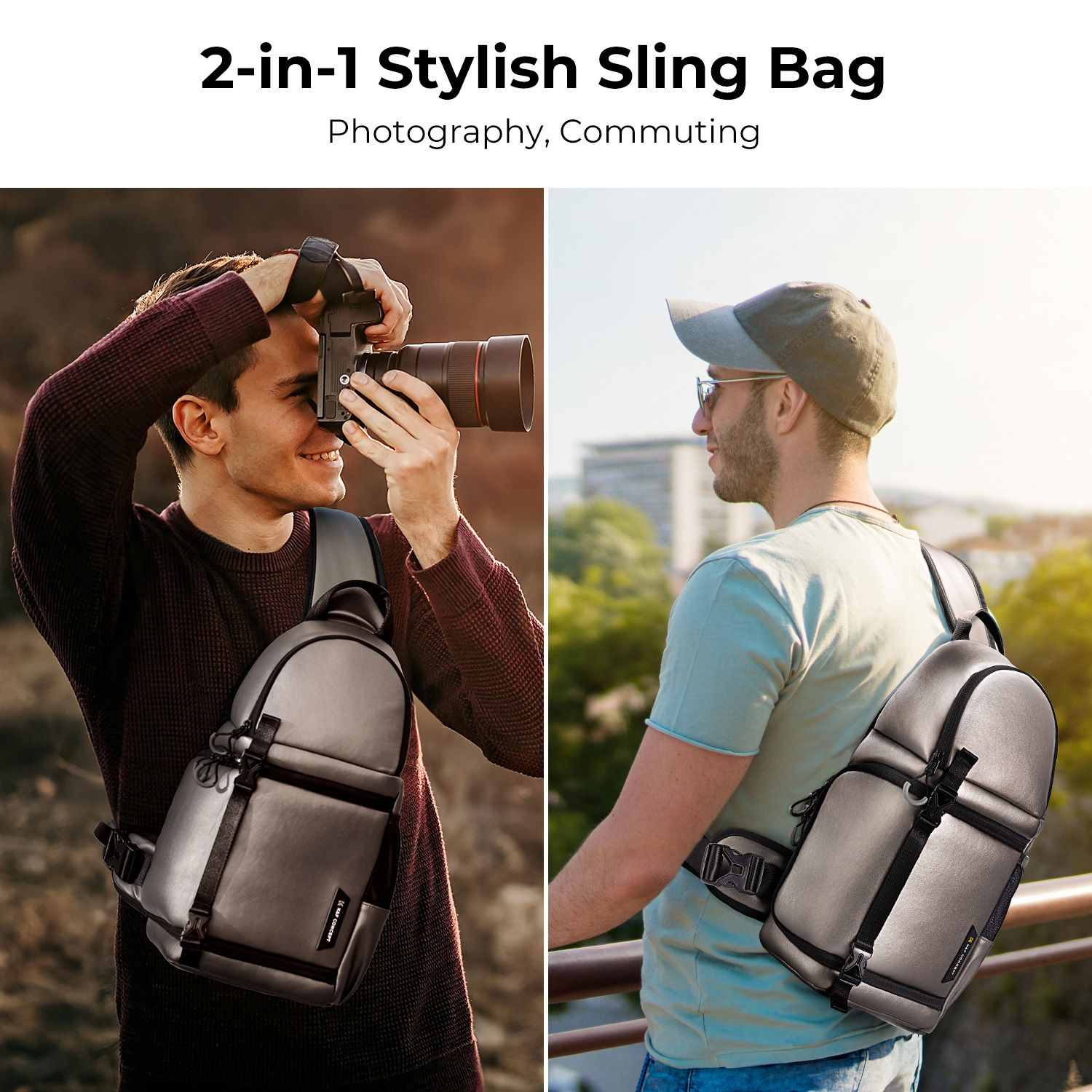 K&F Concept Beta Messenger egyvállas kamera hátizsák 10L, műbőr