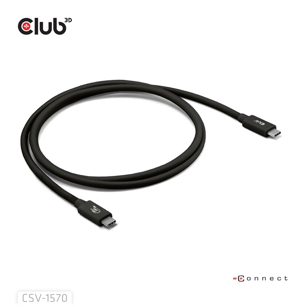 Club3D Kábel -  (USB4 Type-C, 240W PD, 80Gbps, 8K240Hz, 4K540Hz, Bidirectional, 1,2m, fehér) (CAC-1570)