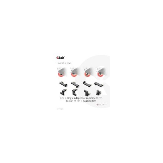  Club3D USB Type-C Gen2 Angled Adapter set of 2 up to 4K120Hz M/F