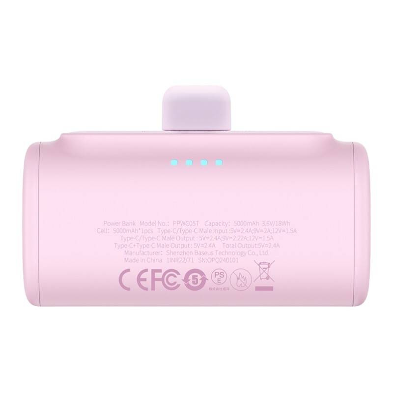 Baseus Compact USB-C 5000mAh  20W Powerbank Pink 