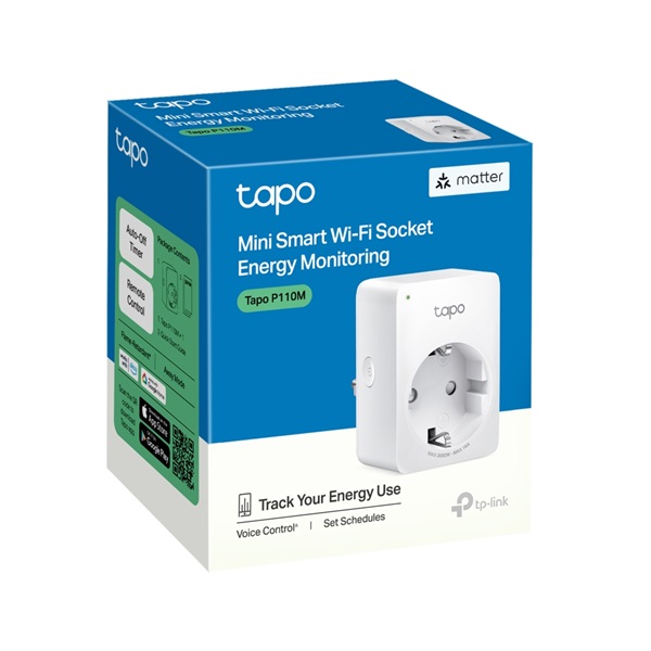 TP-LINK TAPO P110M Wi-Fi-s Mini Fogyasztás mérővel   Okos Dugalj