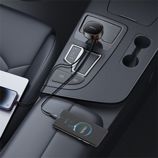  Baseus Enjoyment Pro 60W-os gyors autóstöltő USB-vel Type-C automata behúzós kábellel