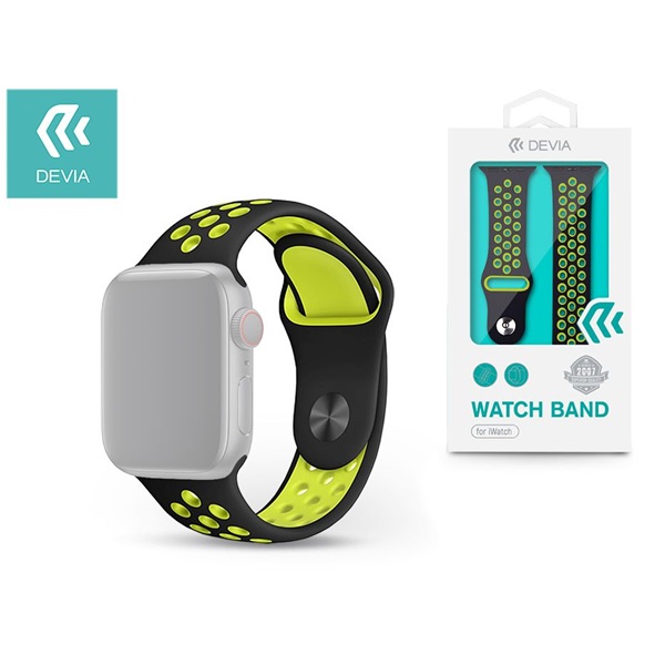 Devia ST325038 Apple Watch fekete/sárga szilikon sport óraszíj Devia ST325038 Apple Watch fekete/sárga szilikon sport óraszíj
