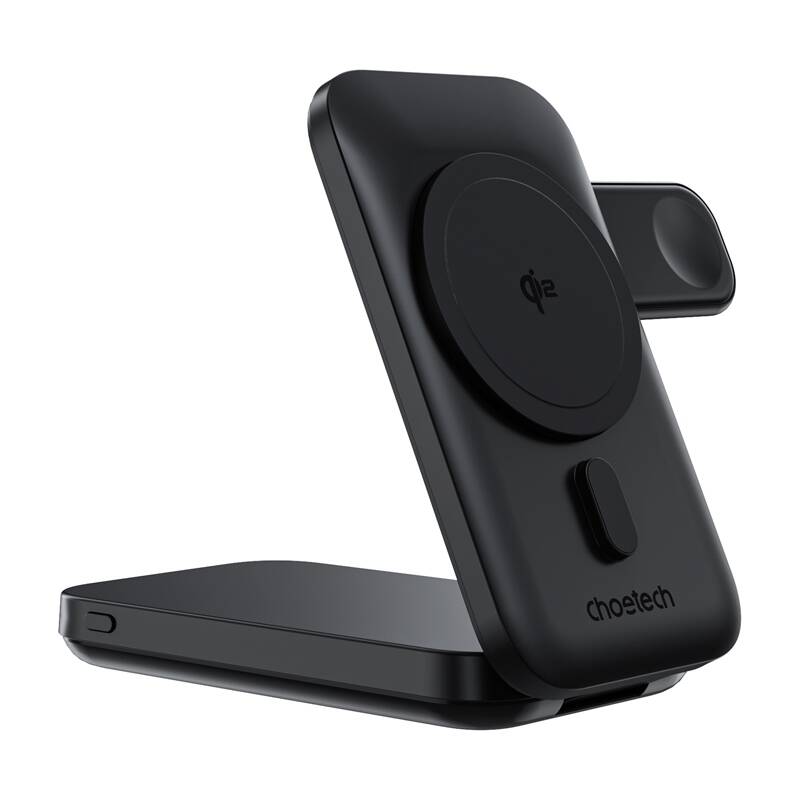 Choetech B750 10000mAh Qi2 3in1 mágnestöltő tartó Fekete 