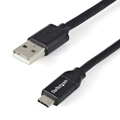 Startech.com USB-A - USB Type-C adat- és töltőkábel 2m fekete (USB2AC2M10PK)