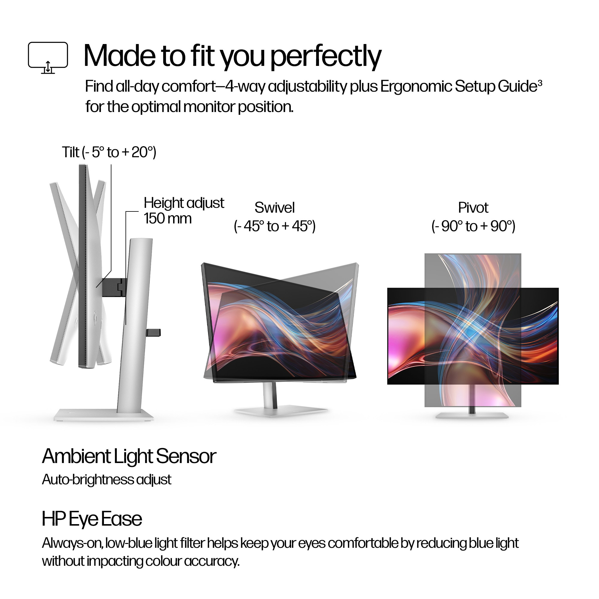 HP 27" 8J9E6UT#ABB / 8J9E6UT Monitor - 2560x1440, QHD, IPS, Ezüst-fekete