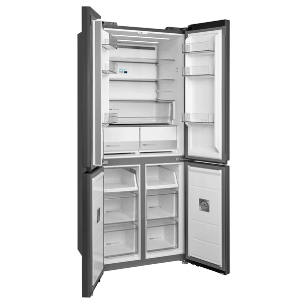 Midea MDRM587BIE70 Hűtő:276L Fagyasztó:150L No frost négyajtós hűtőszekrény Inox