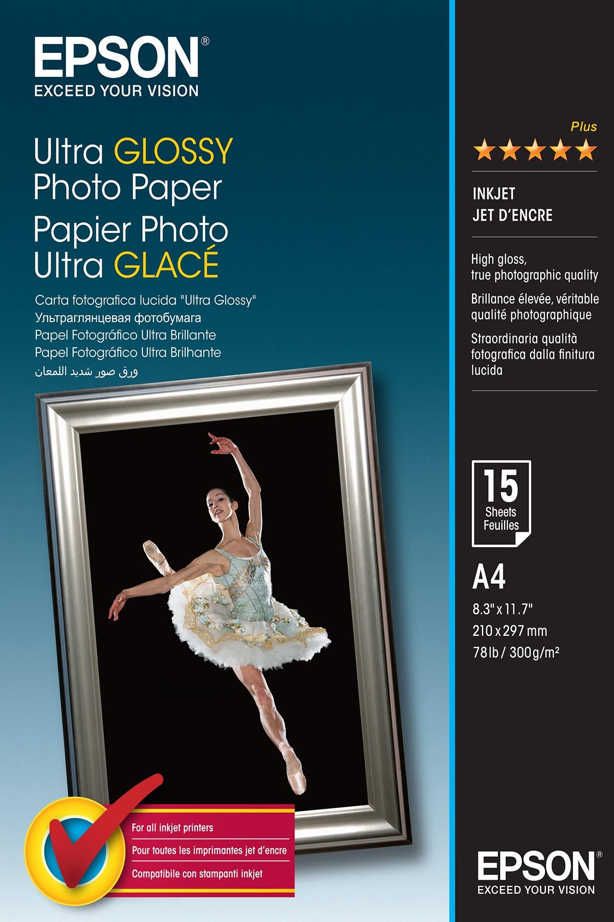 Epson A4 15 lap  300g ultra fényes fotópapír