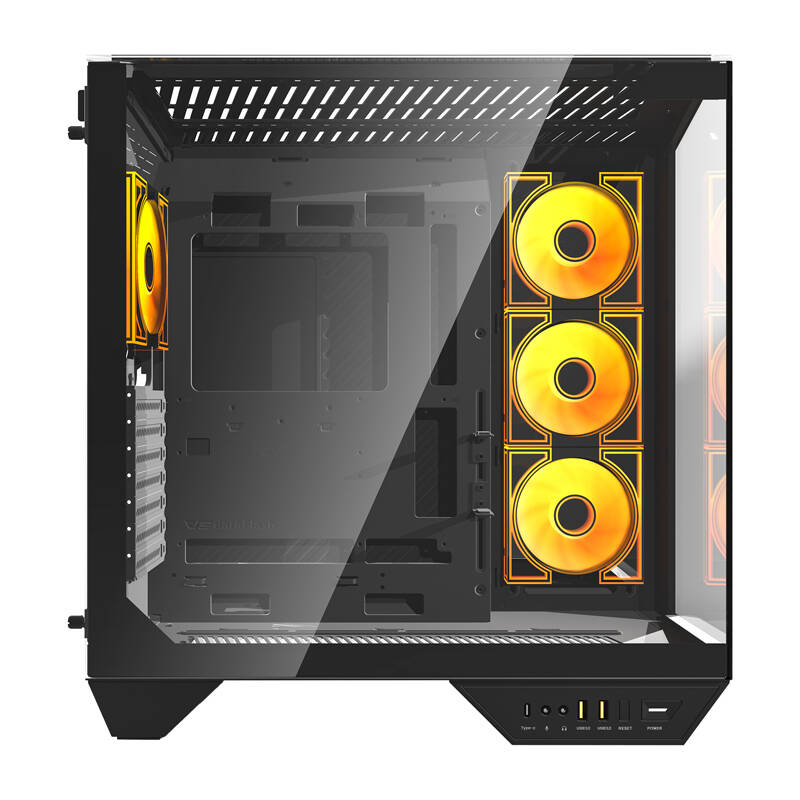 Darkflash DY470 számítógépház + 4 ventilátor Fekete 