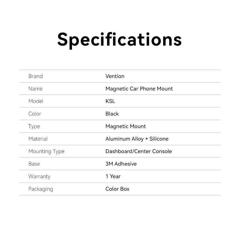 Vention Telefon  3M mágneses autós telefontartó