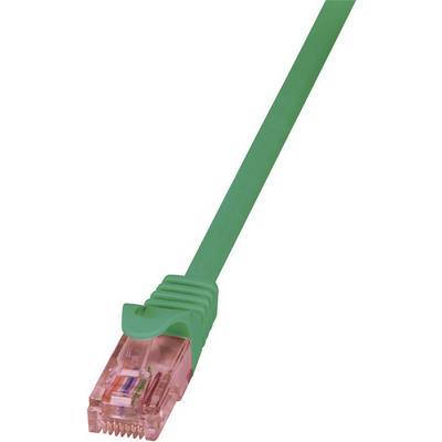RJ45 Hálózati csatlakozókábel, lángálló, CAT 6 U/UTP [1x RJ45 dugó - 1x RJ45 dugó] 0,5 m, zöld LogiLink