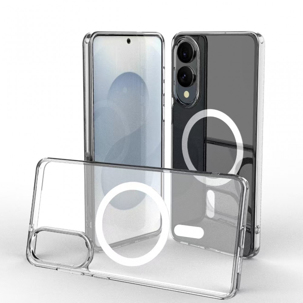 Samsung S25 Edge mágneses design tok, Átlátszó