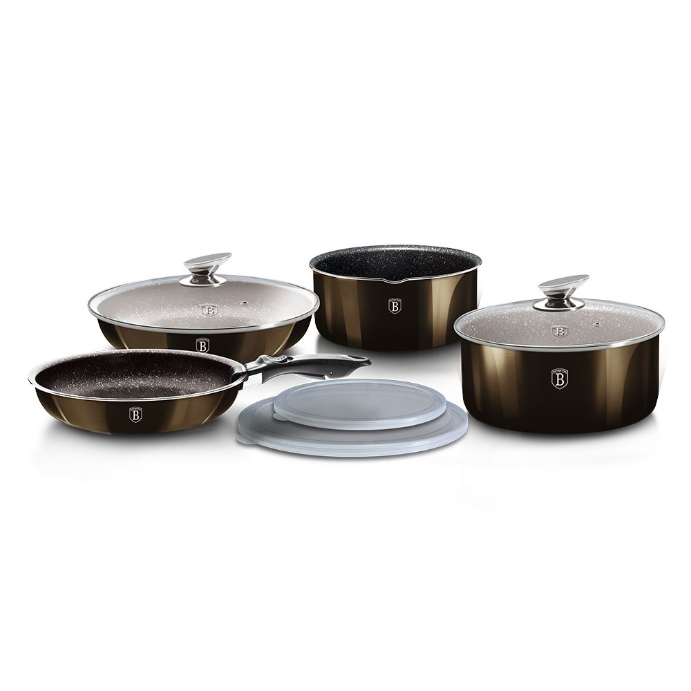 Berlinger Haus BH 7041 Metallic Line Shiny Black 9 részes edénykészlet  