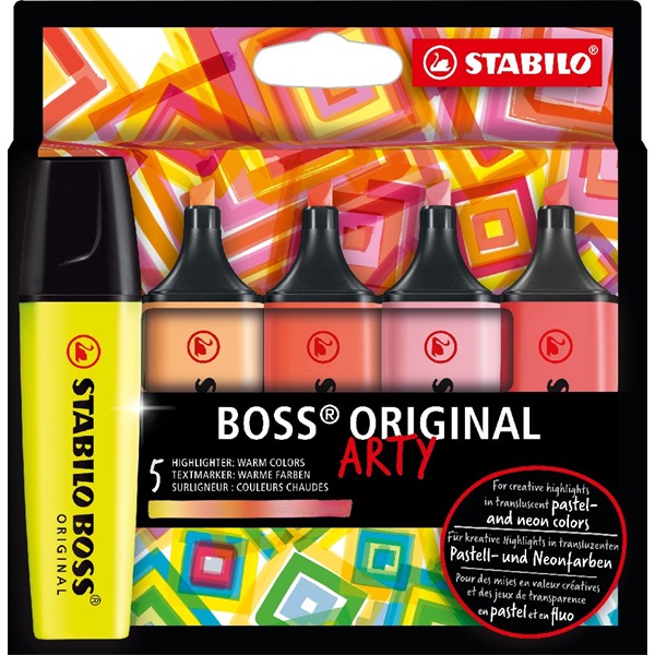 Stabilo BOSS ORIGINAL ARTY meleg színek 5 db/csomag szövegkielemő készlet Stabilo BOSS ORIGINAL ARTY meleg színek 5 db/csomag szövegkielemő készlet